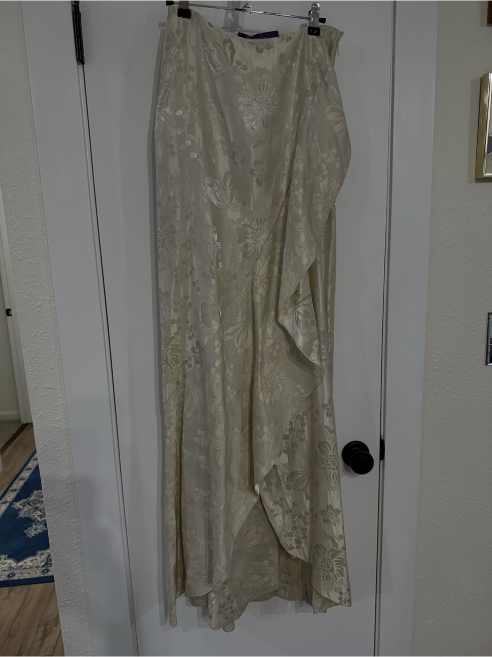 Ralph Lauren Purple Label Silver Holiday Skirt in Cream Floral 4